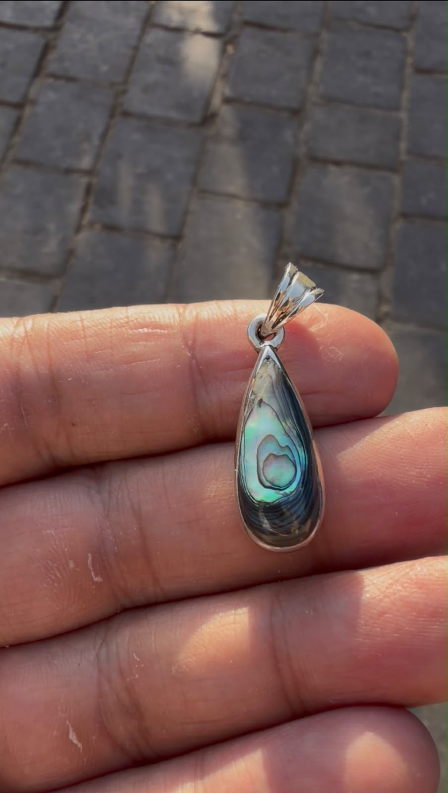 Personalized Abalone Silver Pendant