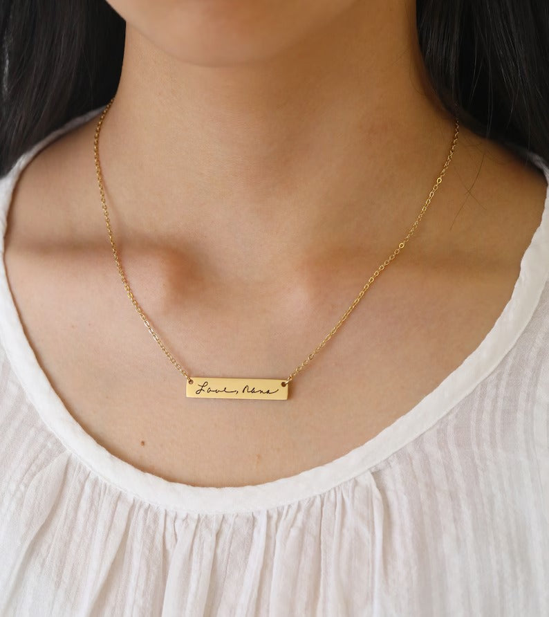 Custom Rectangle Pendant Necklace