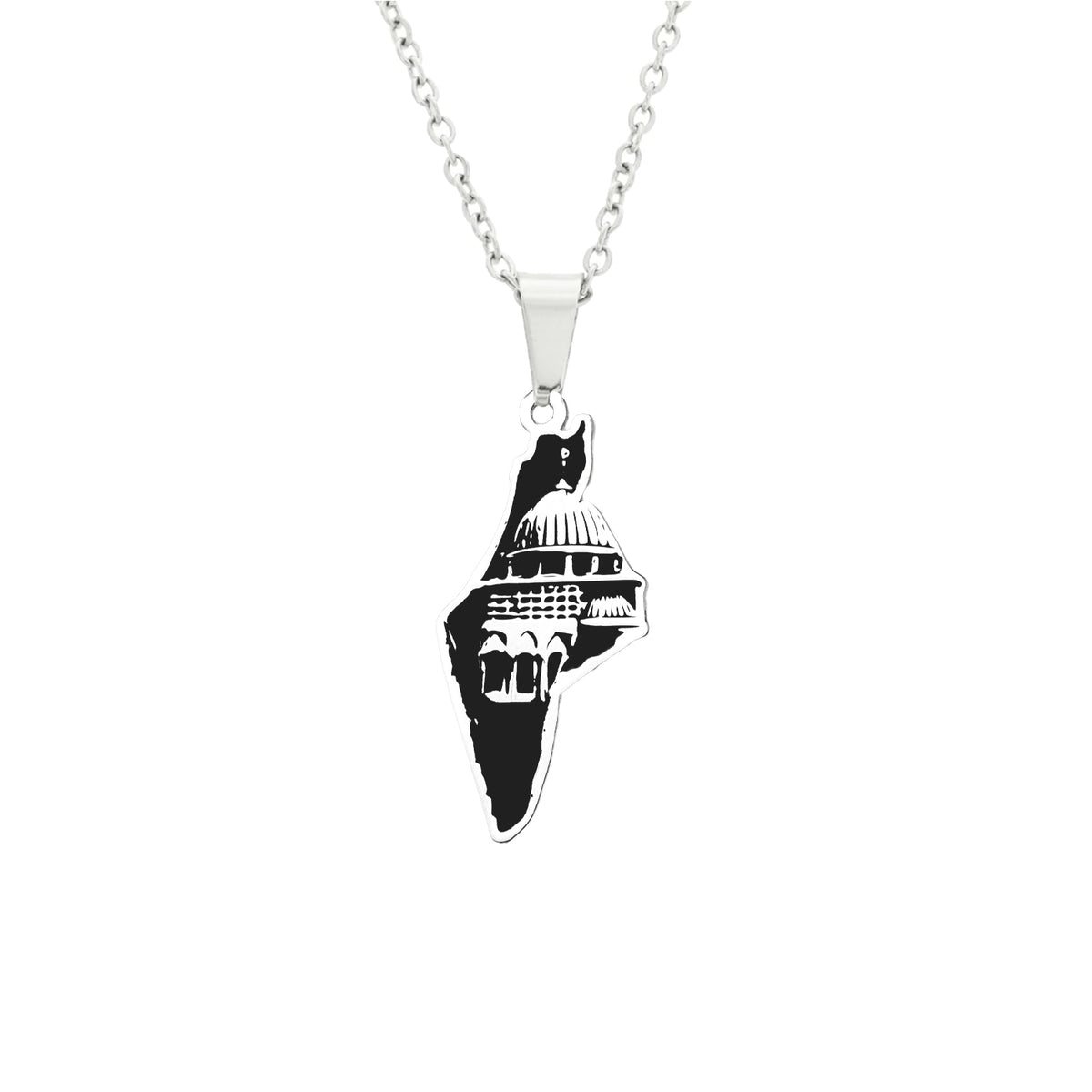 سلسلة خريطة فلسطين والقبة Palestine Map and Dome Necklace