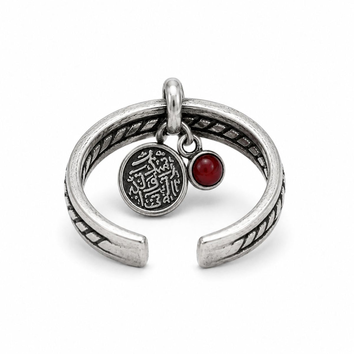 Arabic Charm 925 Silver Adjustable Ring