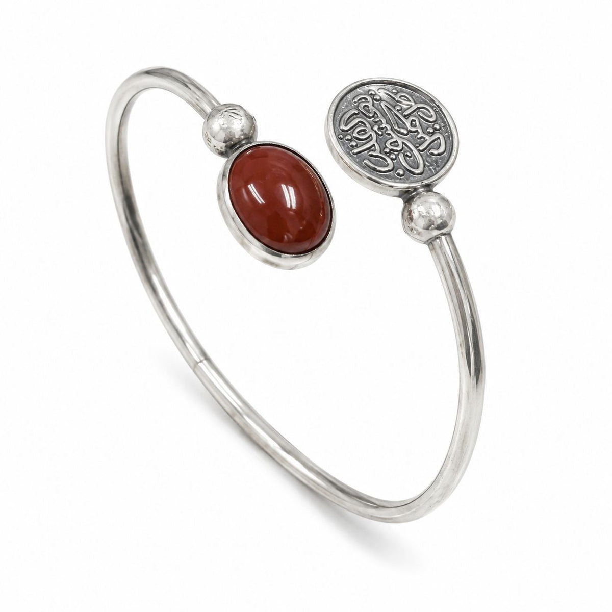 Red Agate Arabic Motif Cuff