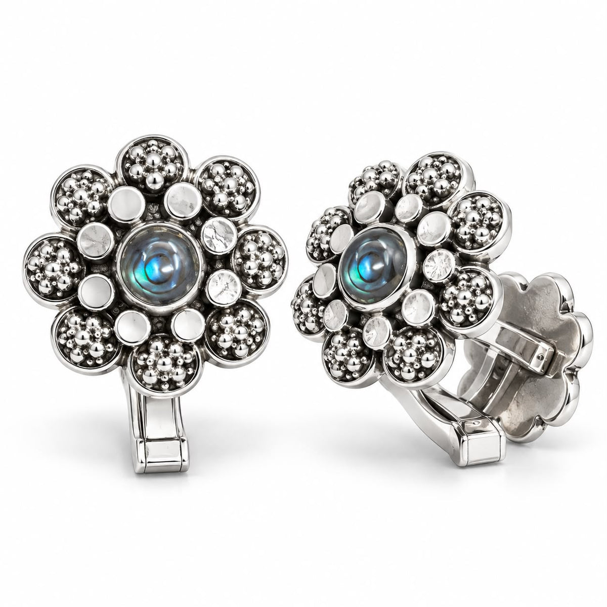 Floral Labradorite Cufflinks