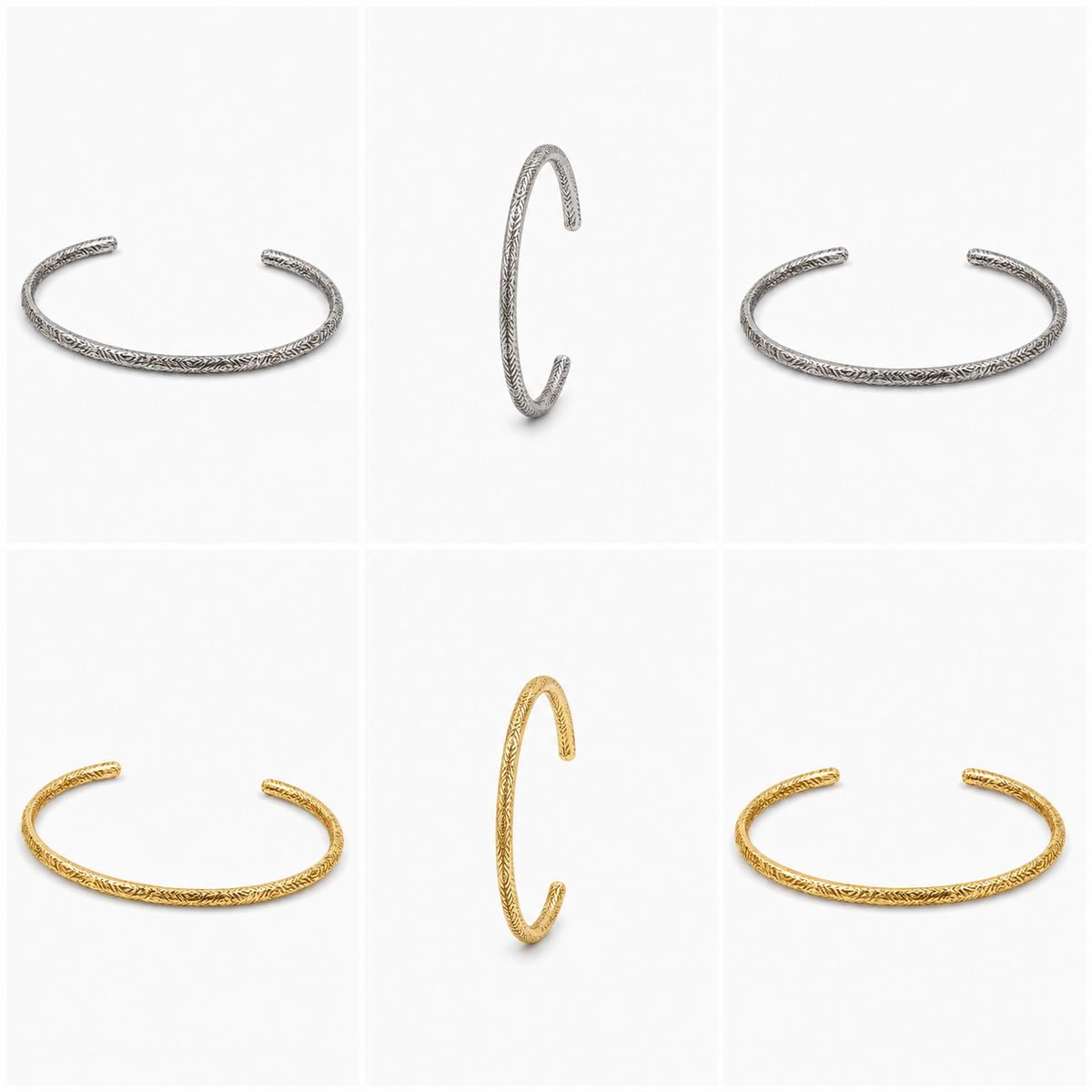 925 Silver Heritage Engraved Open Cuff Bracelet