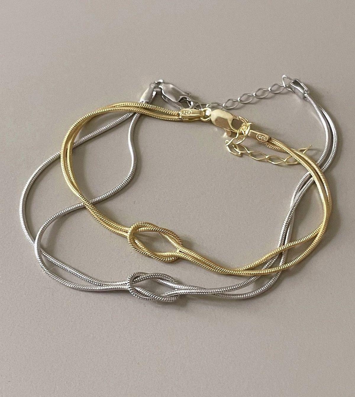 Knotted Snake Chain Couple Bracelets