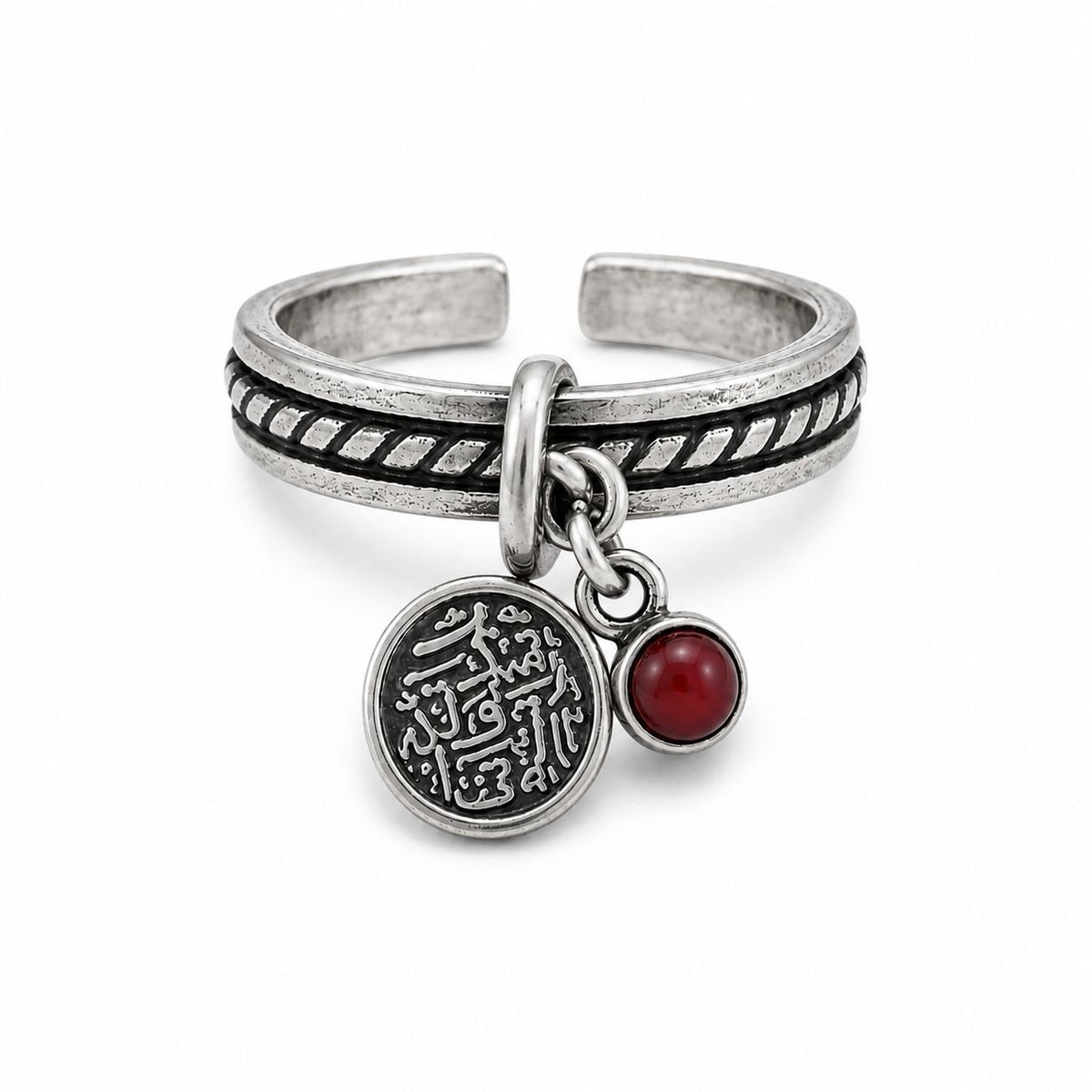 Arabic Charm 925 Silver Adjustable Ring