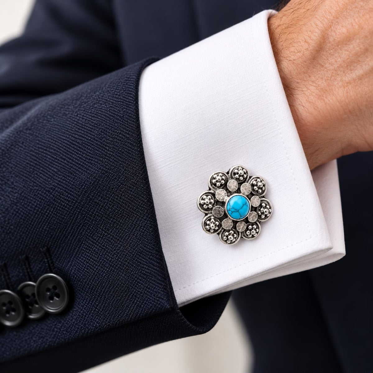Floral Turquoise Cufflinks
