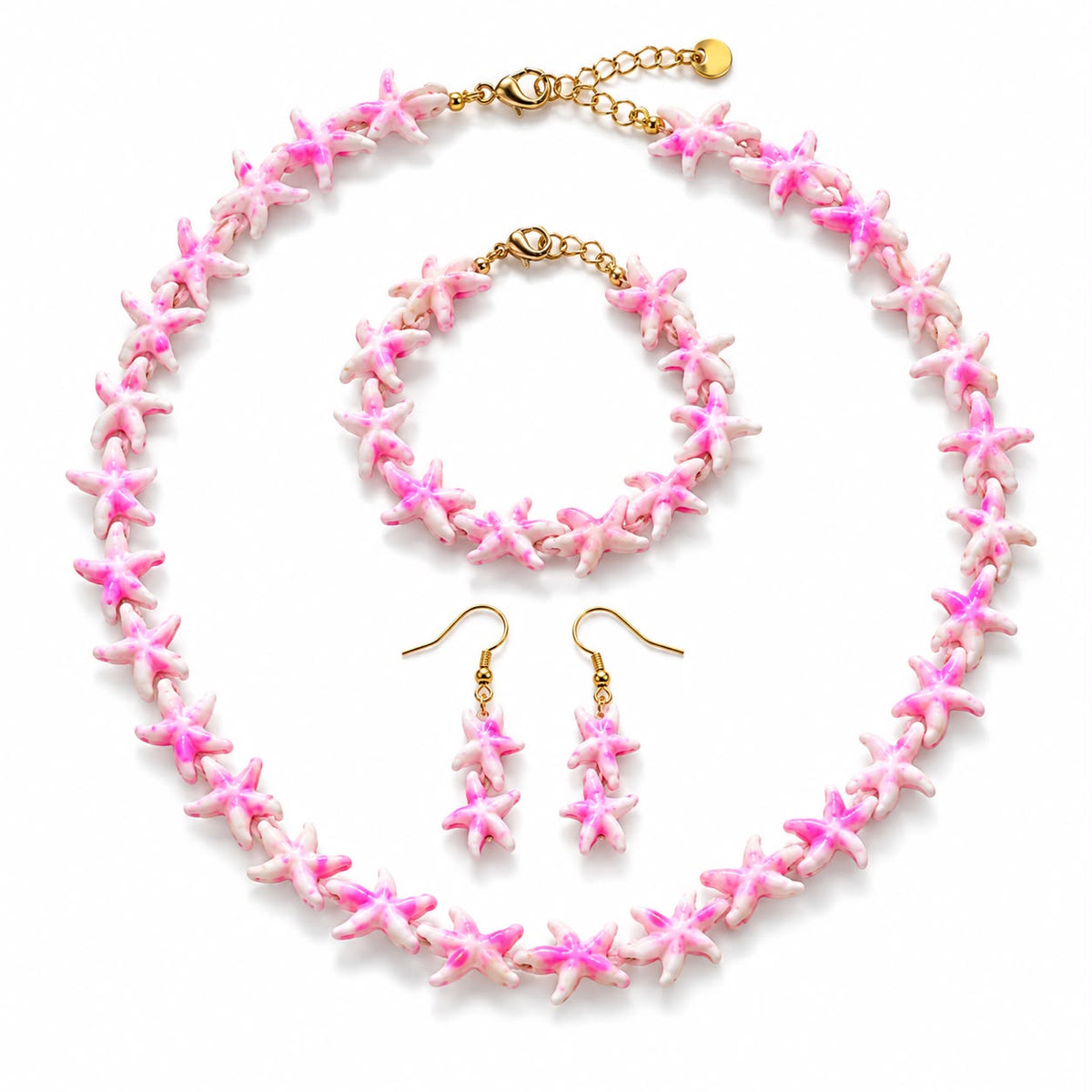 Pink Starfish Jewelry Set