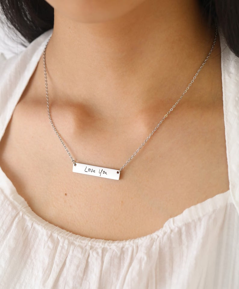 Custom Rectangle Pendant Necklace