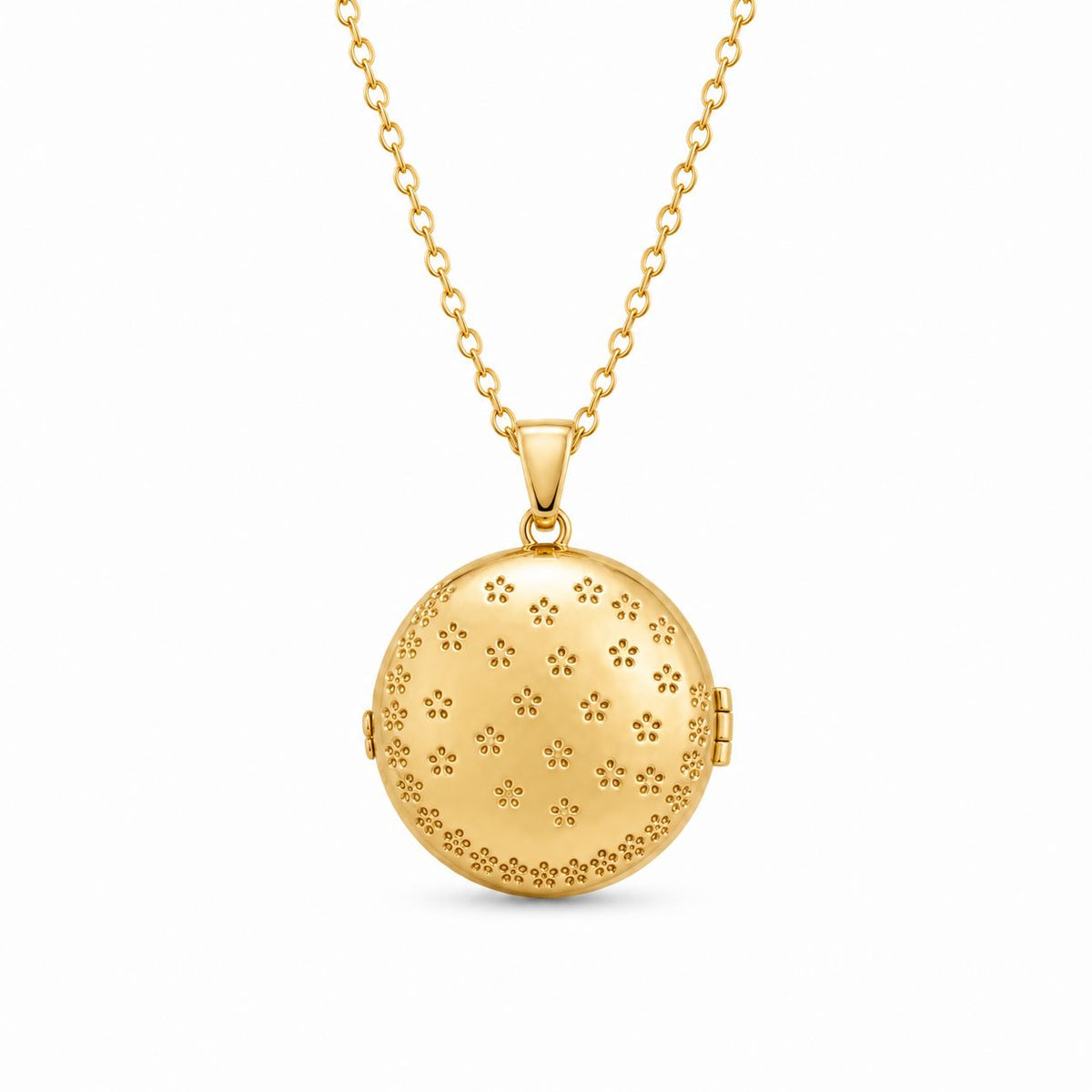 Gold Moon & Star Locket Necklace