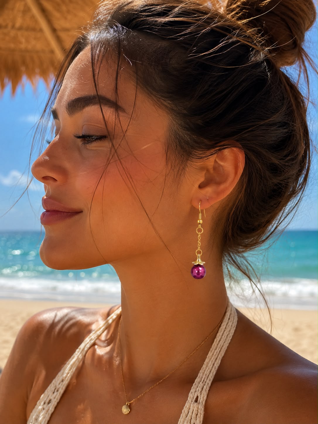 Mini Eggplant Drop Earrings 🍆✨