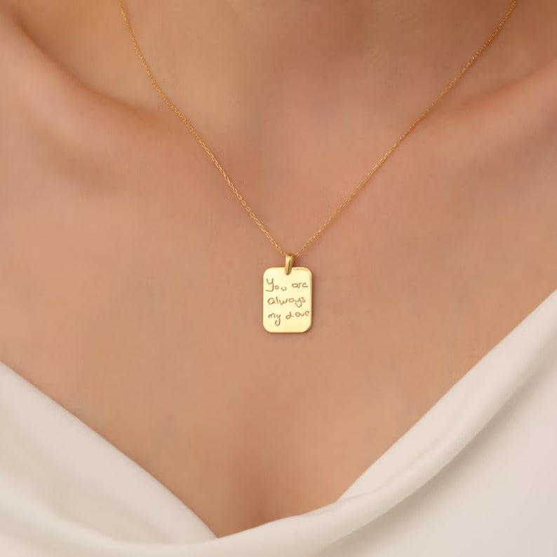 Custom Square Pendant Necklace