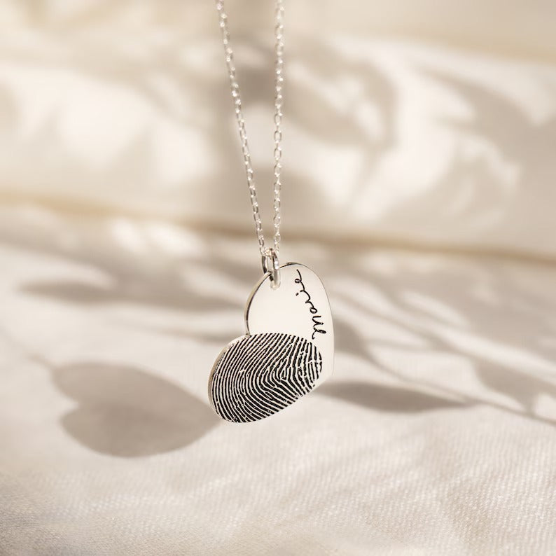 Personalized Heart Fingerprint Necklace