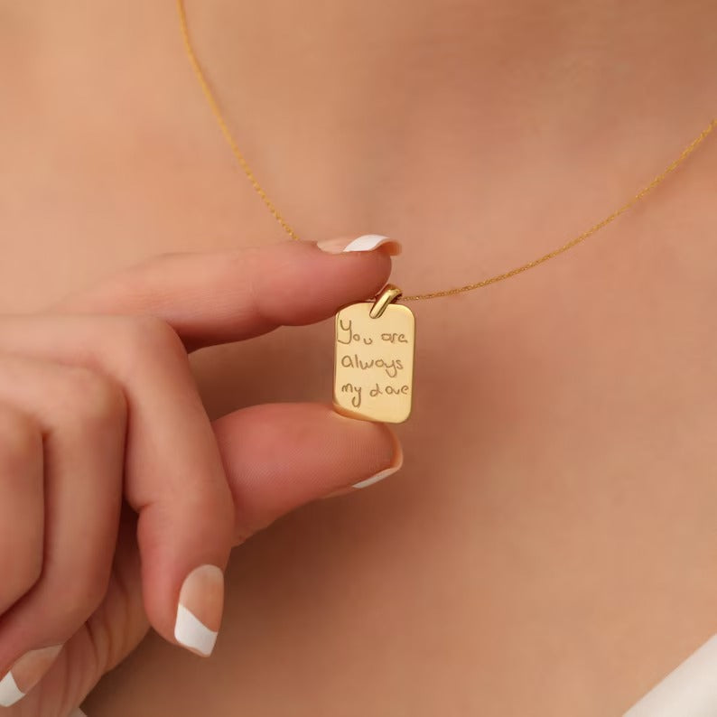 Custom Square Pendant Necklace