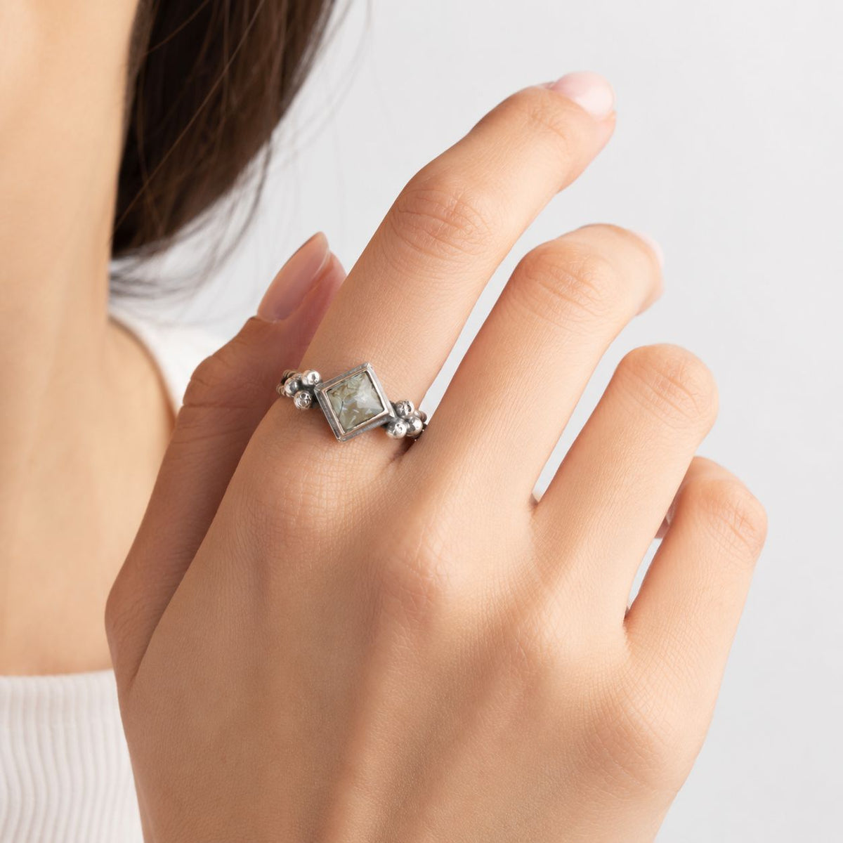 Smoky Stone 925 Silver Ring