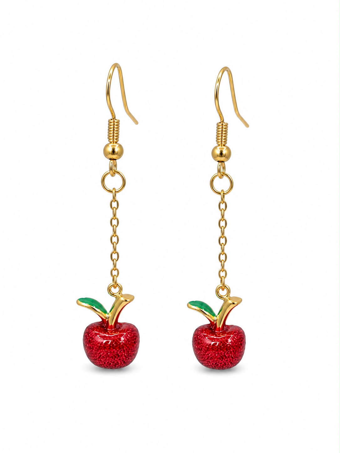 Red Apple Drop Earrings 🍎