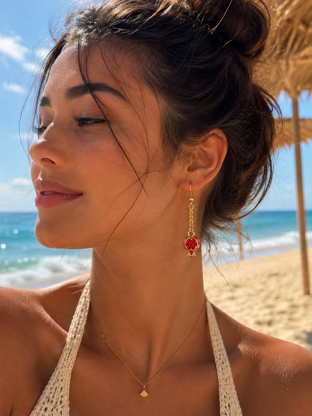 Pomegranate Drop Earrings | حلق الرمان المتدلي