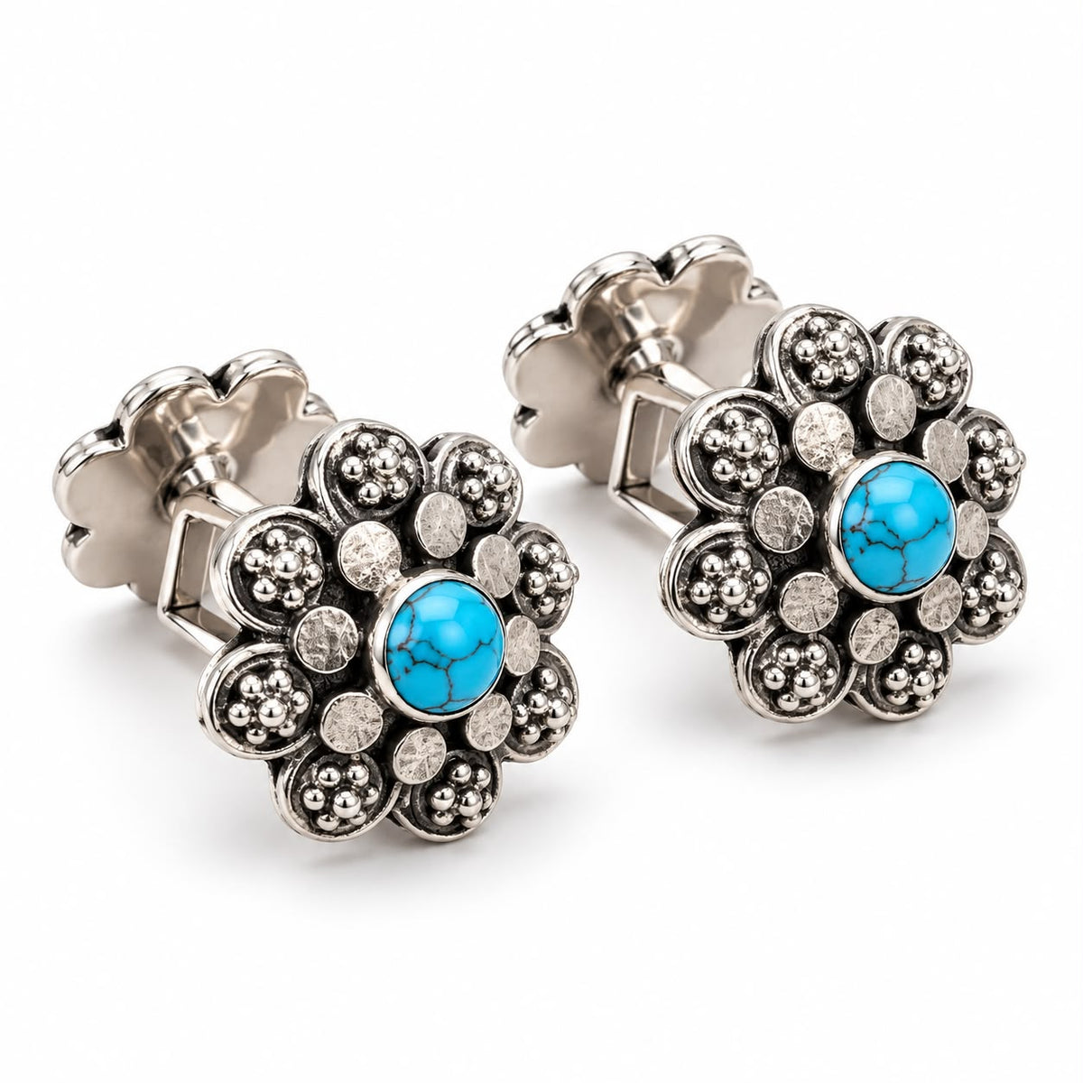 Floral Turquoise Cufflinks
