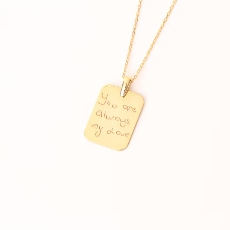 Custom Square Pendant Necklace