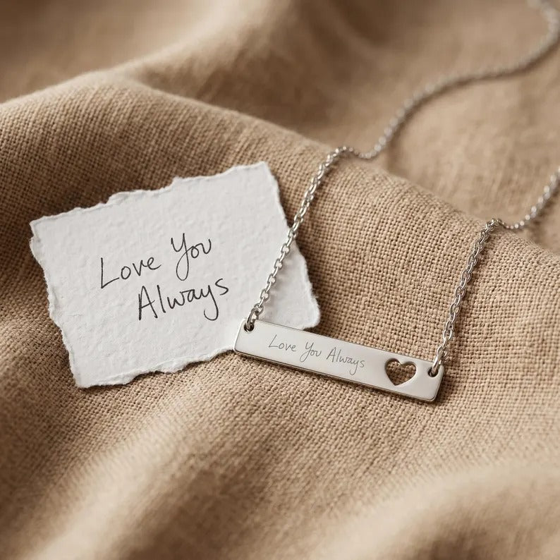 Custom Heart Bar Necklace