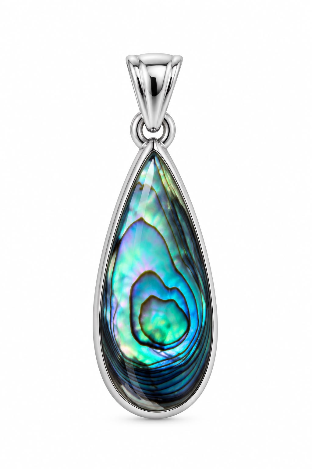 Personalized Abalone Silver Pendant