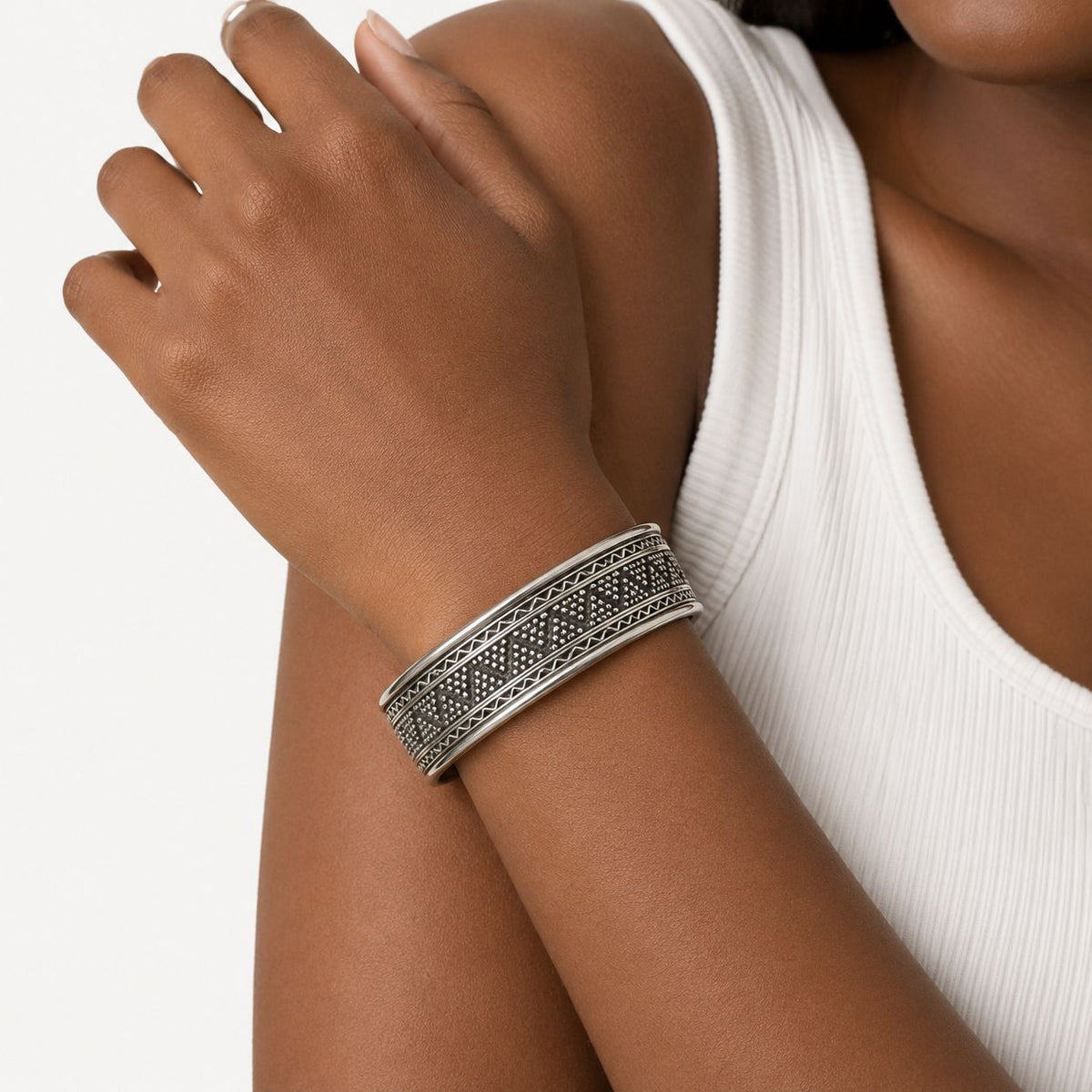Patterned 925 Silver Cuff