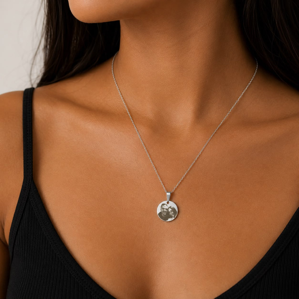Photo Memory Necklace – Custom Round Pendant