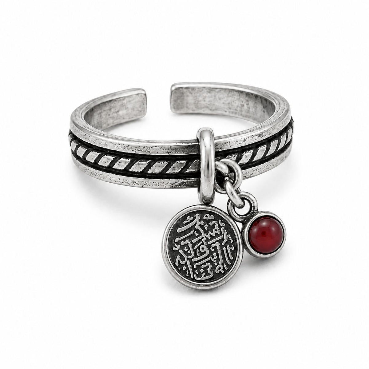 Arabic Charm 925 Silver Adjustable Ring
