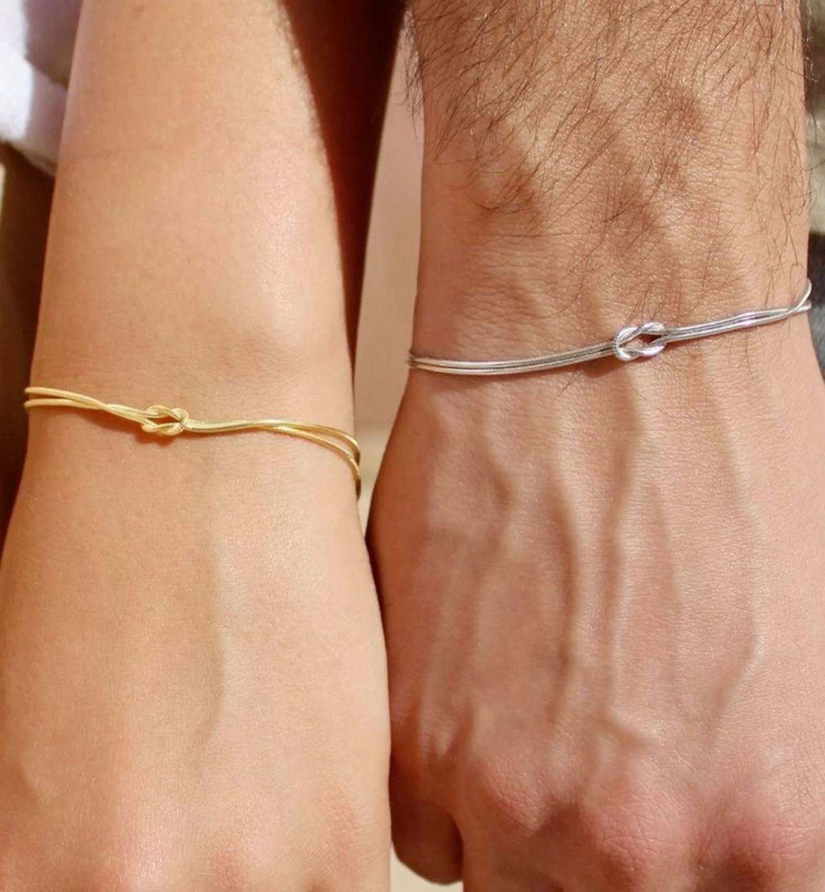 Knotted Snake Chain Couple Bracelets