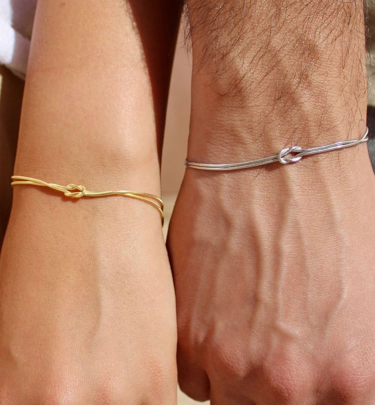 Knotted Snake Chain Couple Bracelets
