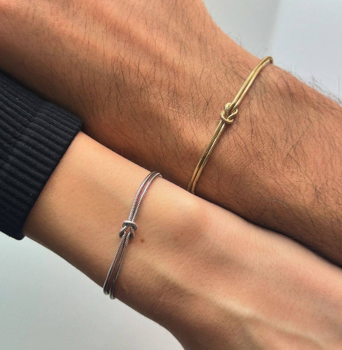 Knotted Snake Chain Couple Bracelets