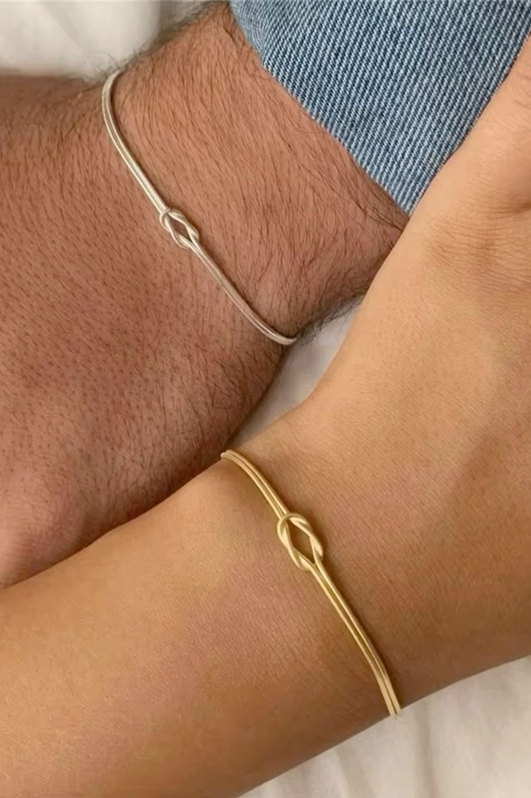 Knotted Snake Chain Couple Bracelets