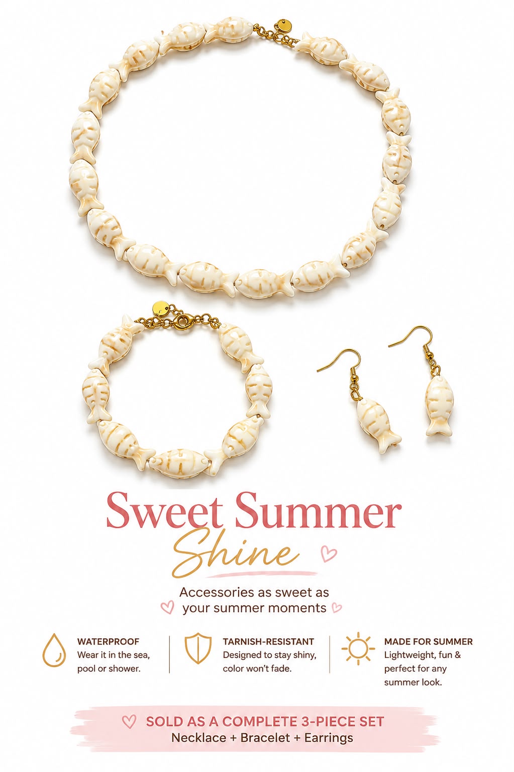 Coastal Fish Jewelry Set