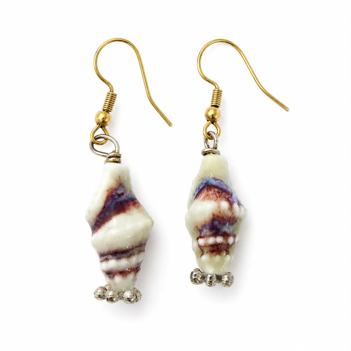 🐚 Purple Shell Earrings