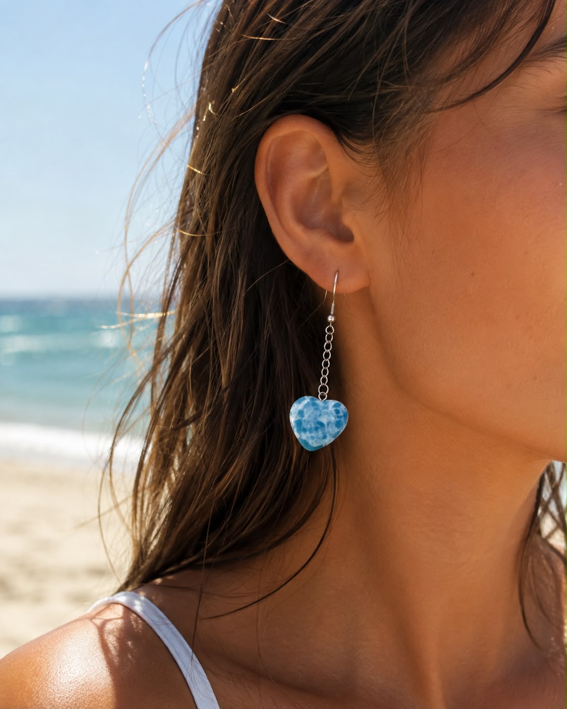 Ocean Heart Earrings